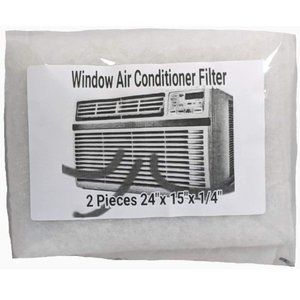 Window Air Conditioner Filter Material 2 Pieces - 24" x 15" x 1/8" Cut To Fit Si